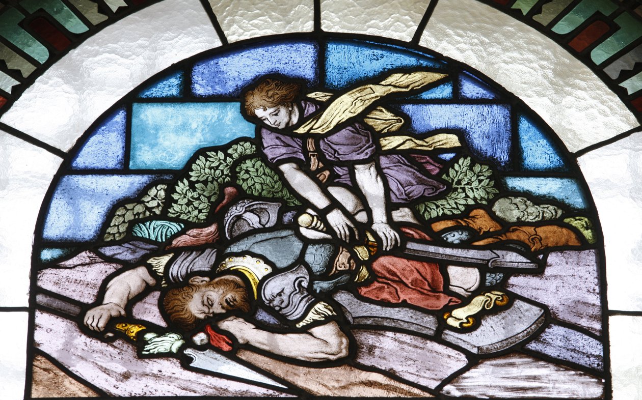 Vitray : David ve Goliath, Budapeşte, Hongrie by Unbekannt