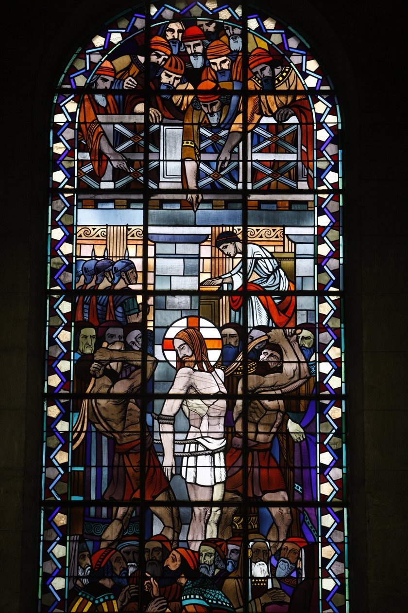 Notre Dame du Rosaire Katolik kilisesinde vitray: İsa