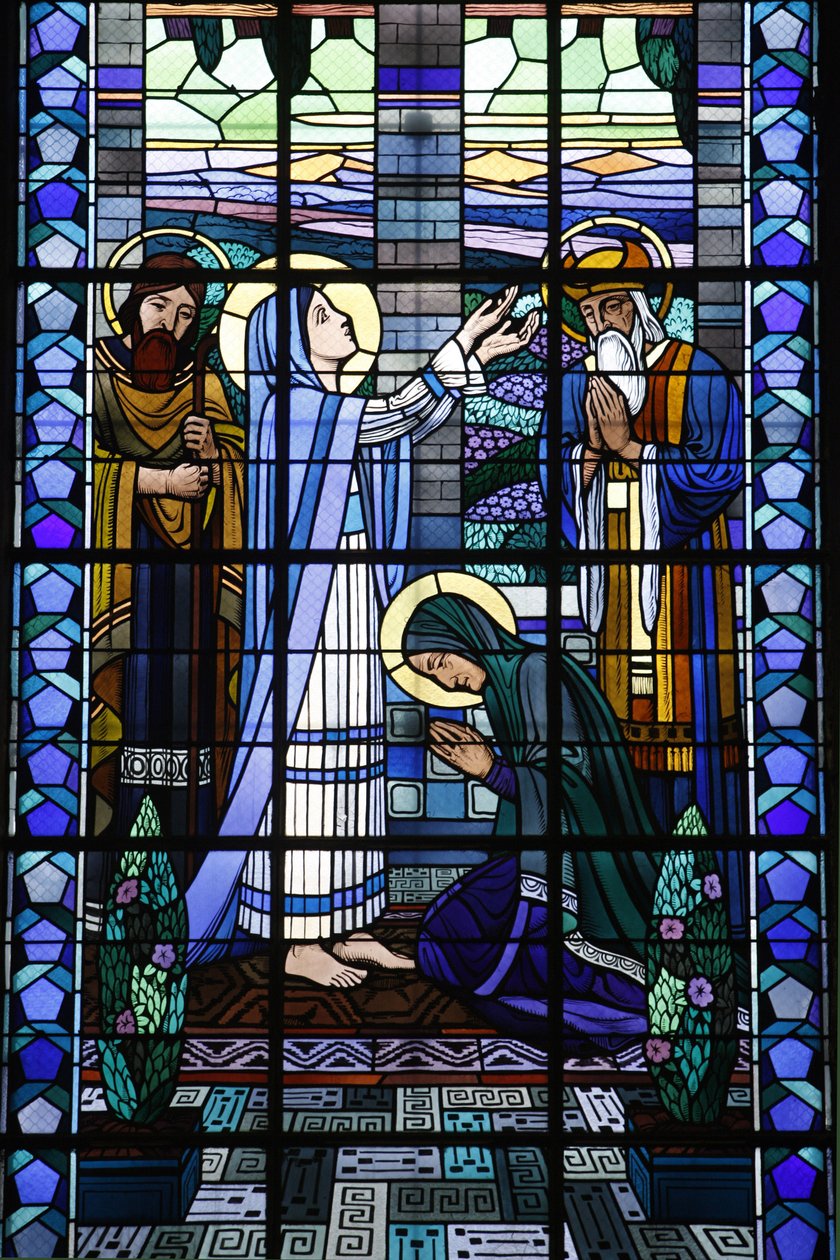 Notre Dame du Rosaire Katolik kilisesinde vitray: Ziyaret, Saint-Ouen, Fransa by Unbekannt