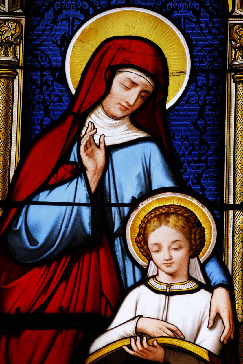 Saint-Louis katedralinde vitray: Mary annesi tarafından öğretildi Ann, Blois, Fransa by Unbekannt