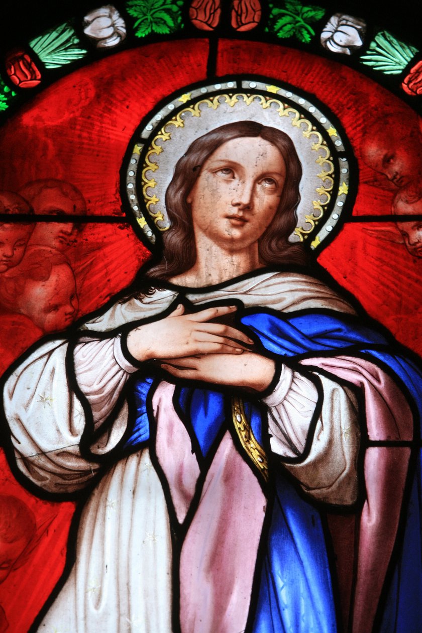 Vitray pencere : Virgin Mary Beaune Fransa by Unbekannt