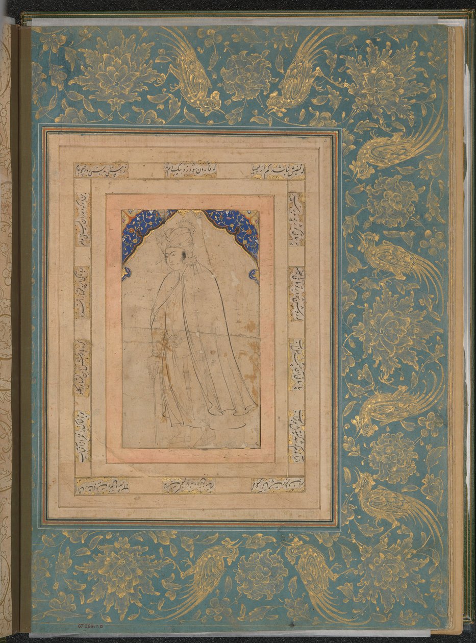 Pelerin İçinde Duran Gençlik, 16. yüzyılın sonlarında Bellini Albümünden bir folyo. by Unbekannt