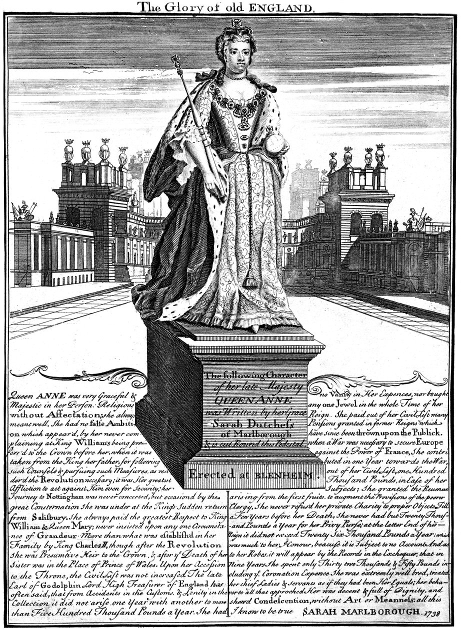 Kraliçe Anne Heykeli 1665-1714, Blenheim Sarayı, Oxfordshire, 1738 by Unbekannt