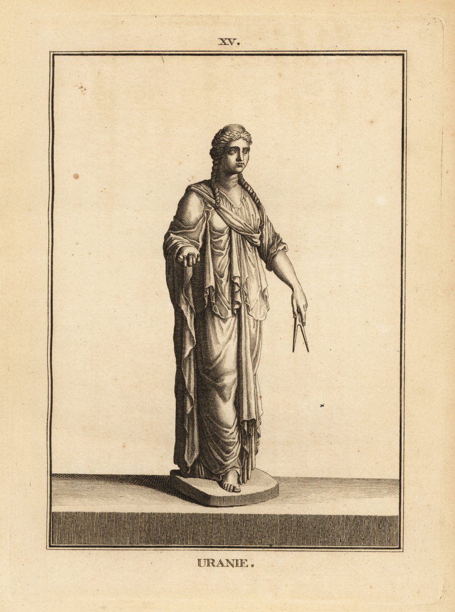 Urania heykeli, astronominin ilham perisi, pusulalı by Unbekannt