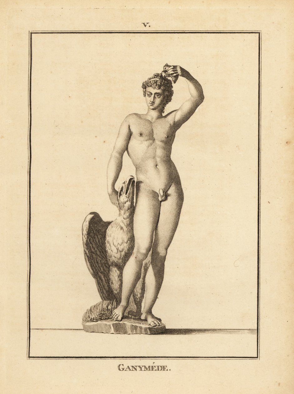 Zeus tarafından bir kartalla kaçırılan çoban genç Ganymede