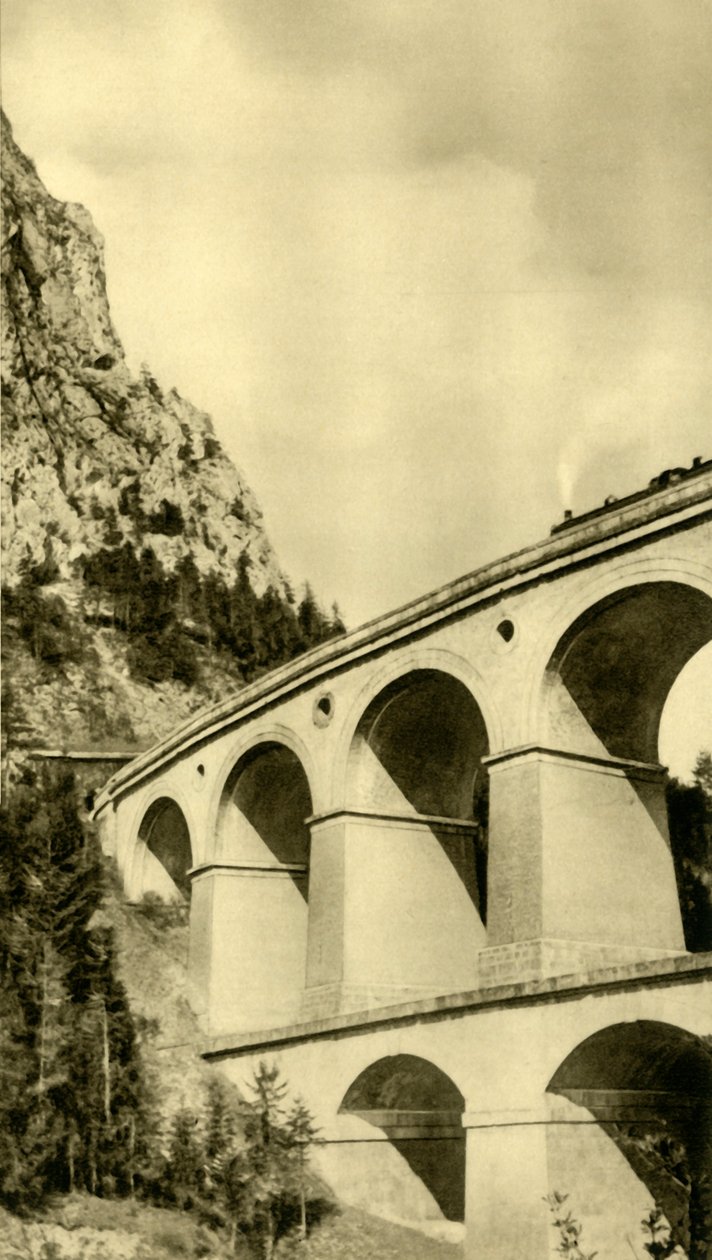 Semmering demiryolunda buharlı lokomotif, Aşağı Avusturya, c1935. by Unbekannt