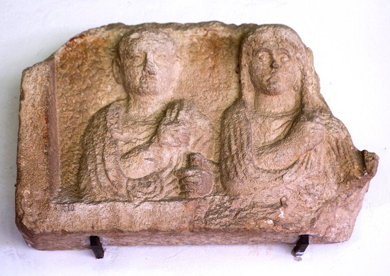 Stel, 2 portre Optata Fada ve Lucius Valius Rufus, 1 akşam yemeği by Unbekannt