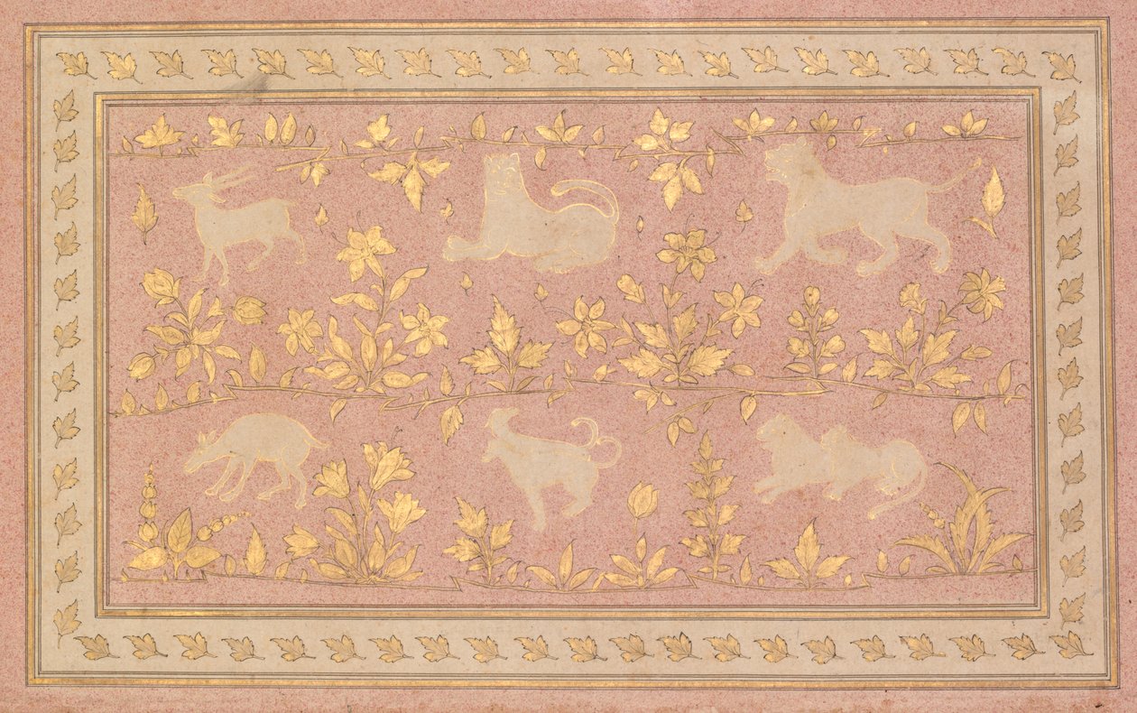 Şablonlu Aslan ve Ceylan Sahneleri, c. 1710. by Unbekannt