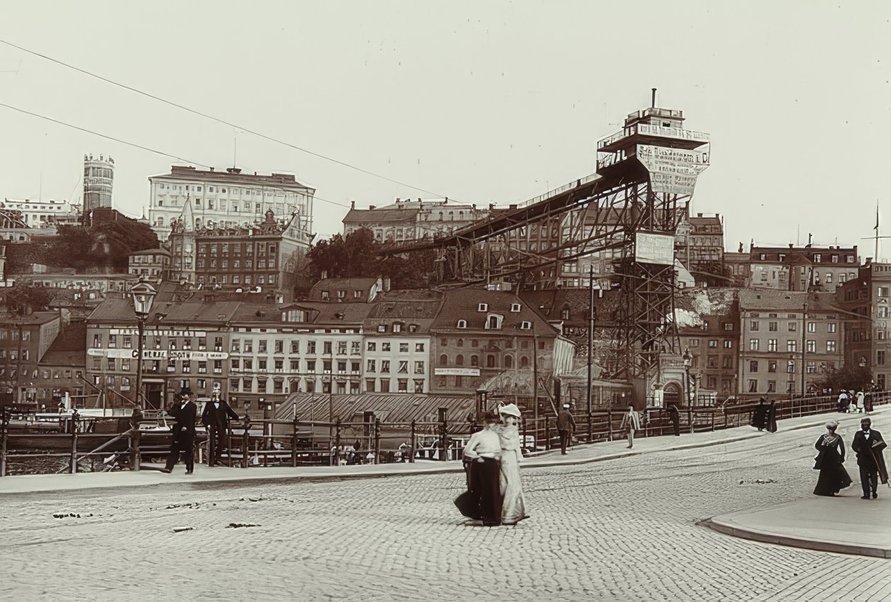 Stockholm, İsveç. Katarinahisen (asansör). 1900 civarında by Unbekannt