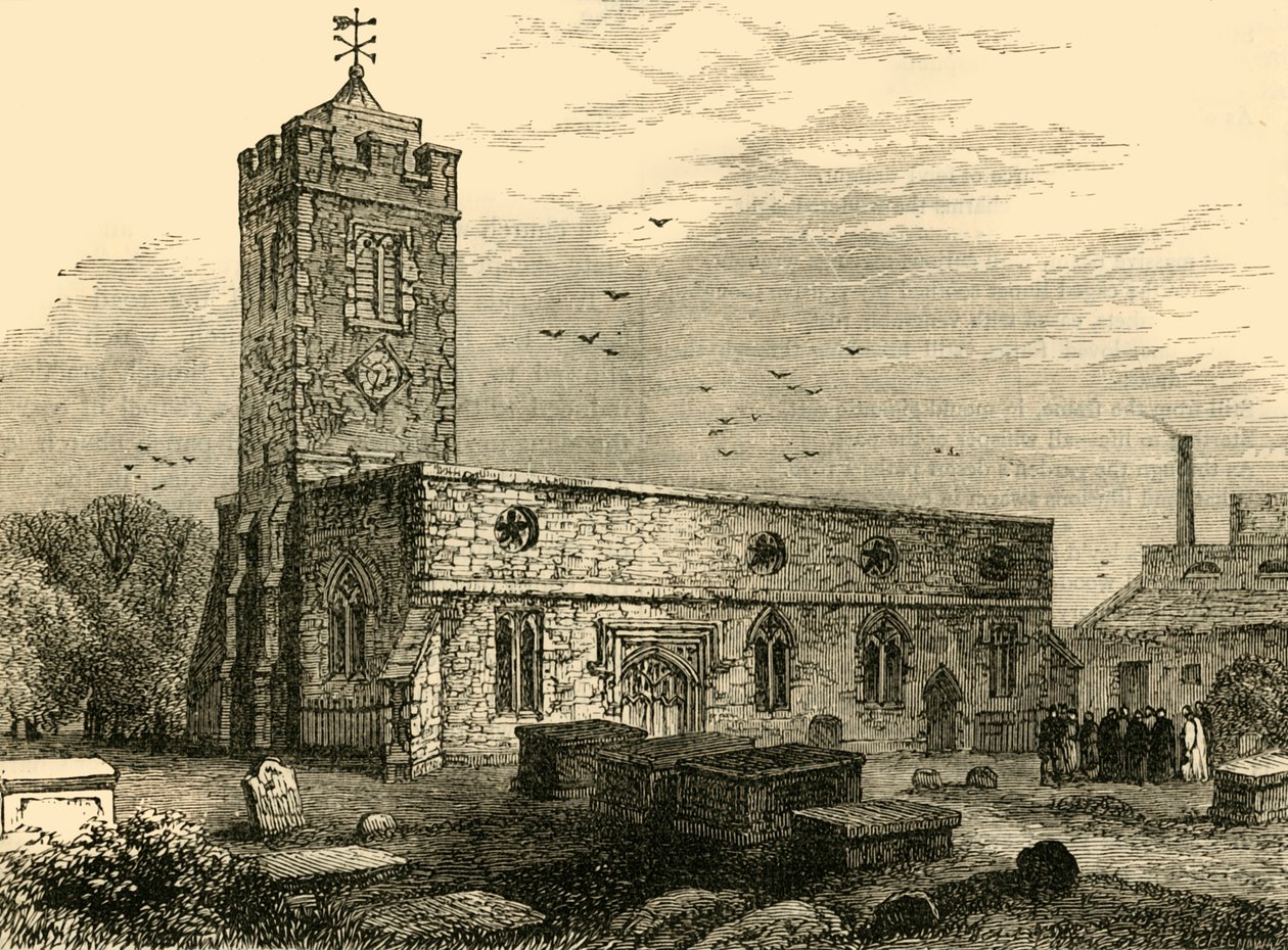 Stoke Newington Kilisesi, 1750, c1876. by Unbekannt