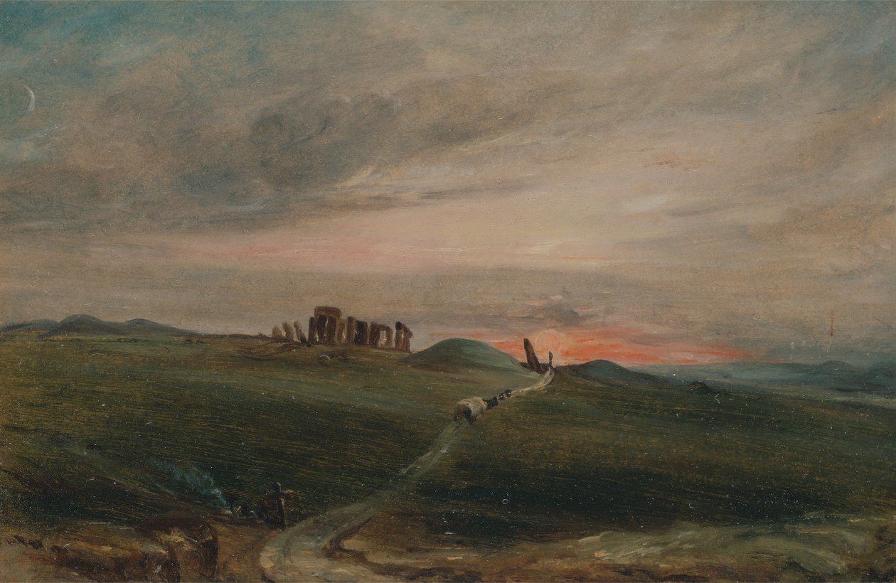 Stonehenge, Gün Batımında, 1836. by Unbekannt