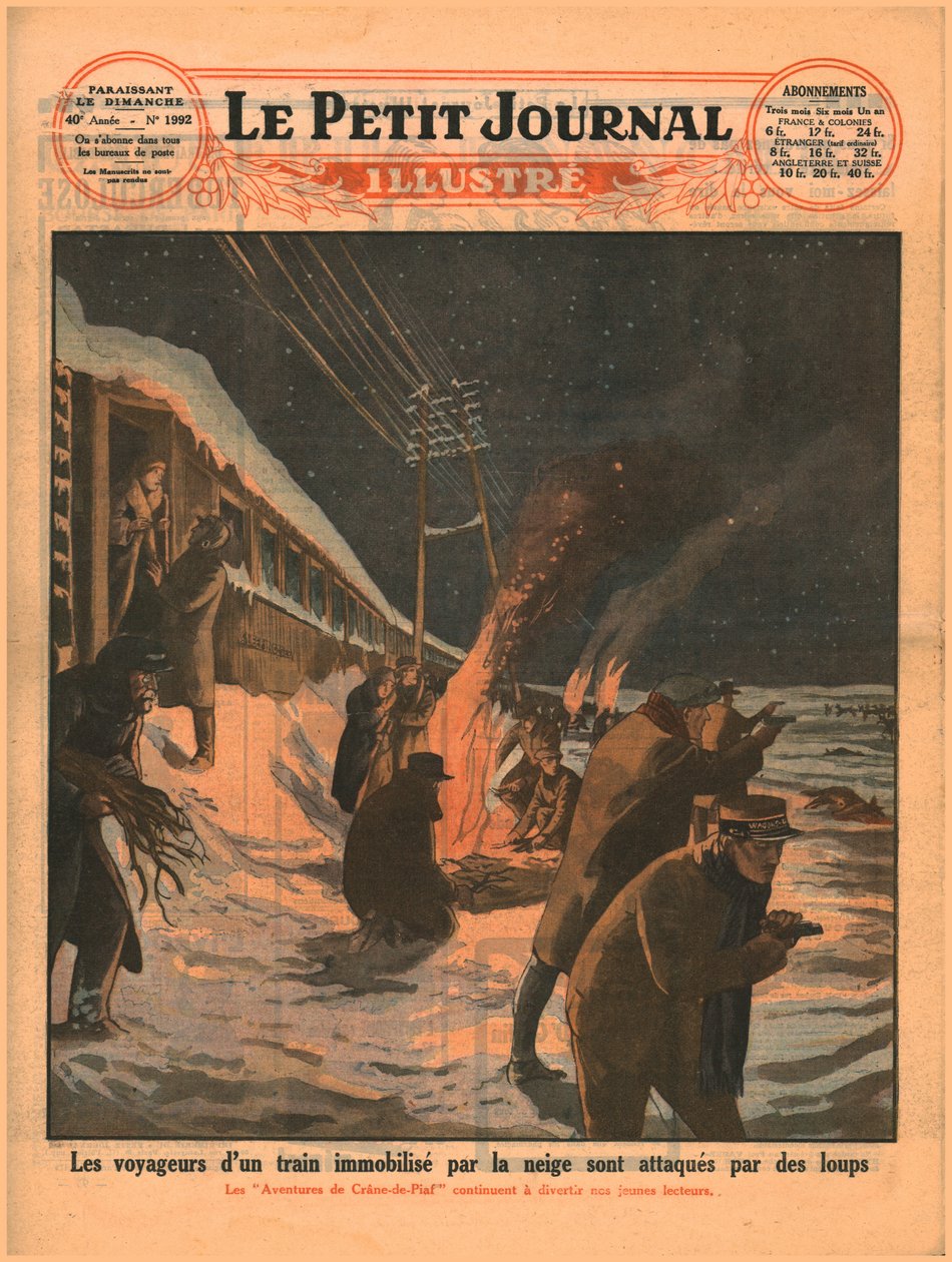 Yolda mahsur kalan tren yolcuları kurtların saldırısına uğradı, 1929. by Unbekannt