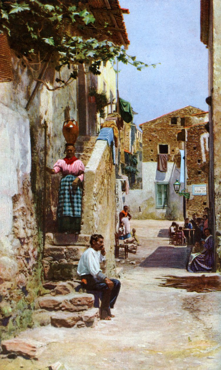 Sokak sahnesi, Taormina, Sicilya, İtalya, c1923 by Unbekannt