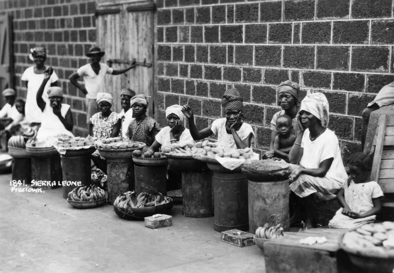 Sokak tüccarları, Freetown, Sierra Leone, 20. yüzyıl by Unbekannt