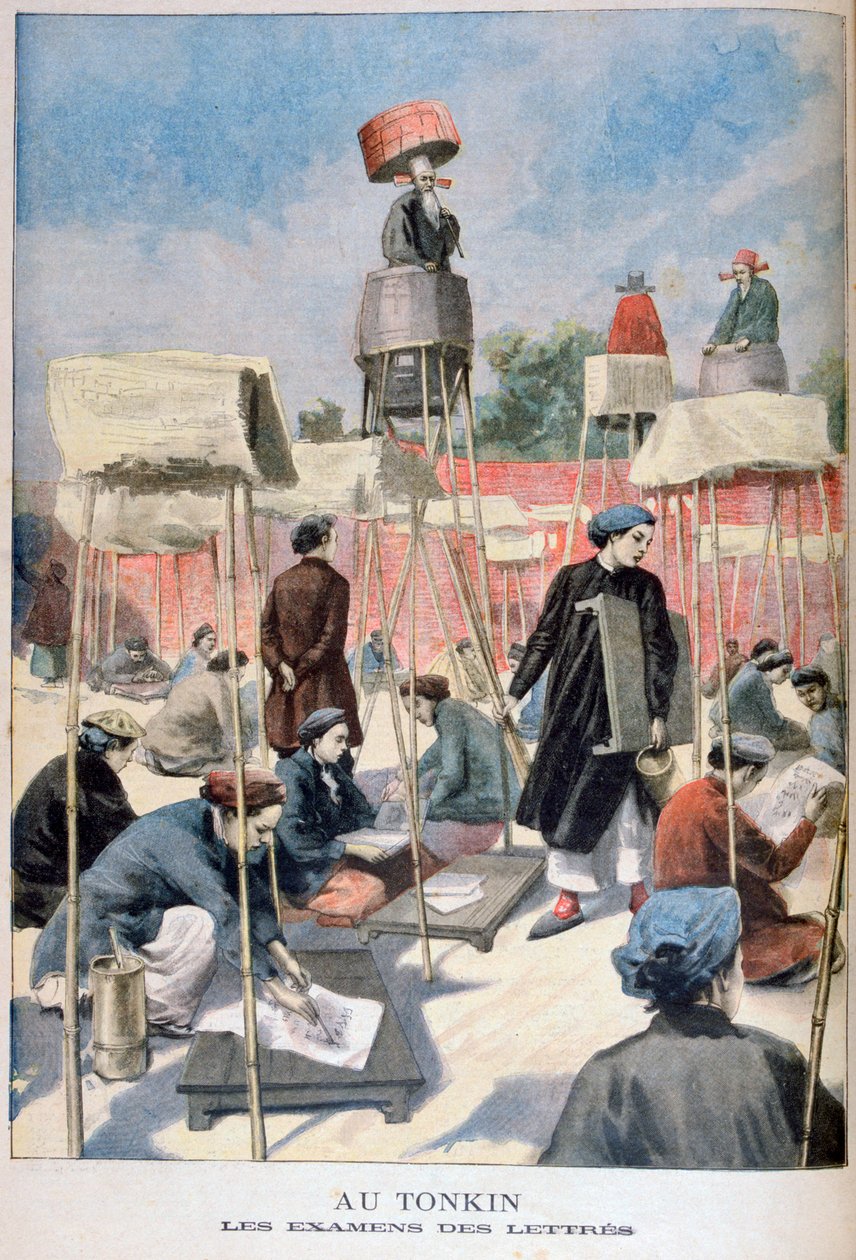 Yazma sınavına giren öğrenciler, Tonkin, Vietnam, 1895 by Unbekannt