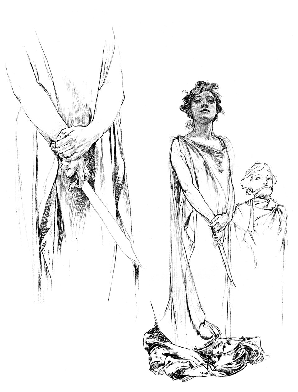 Medee posteri için kurşun kalemle yapılan çalışmalar, 1899 by Unbekannt