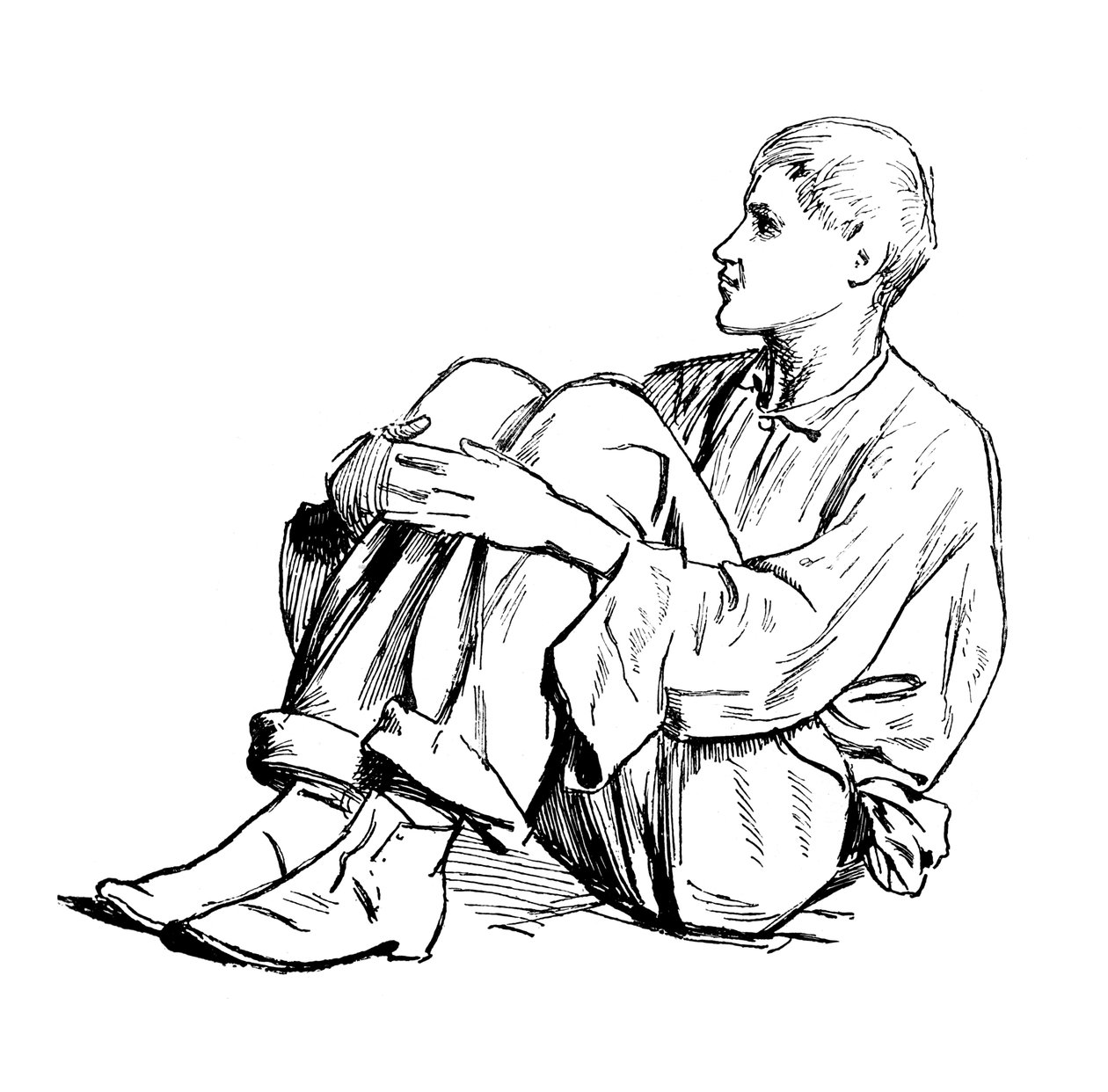 Oturan bir adamın incelenmesi, 1895 by Unbekannt