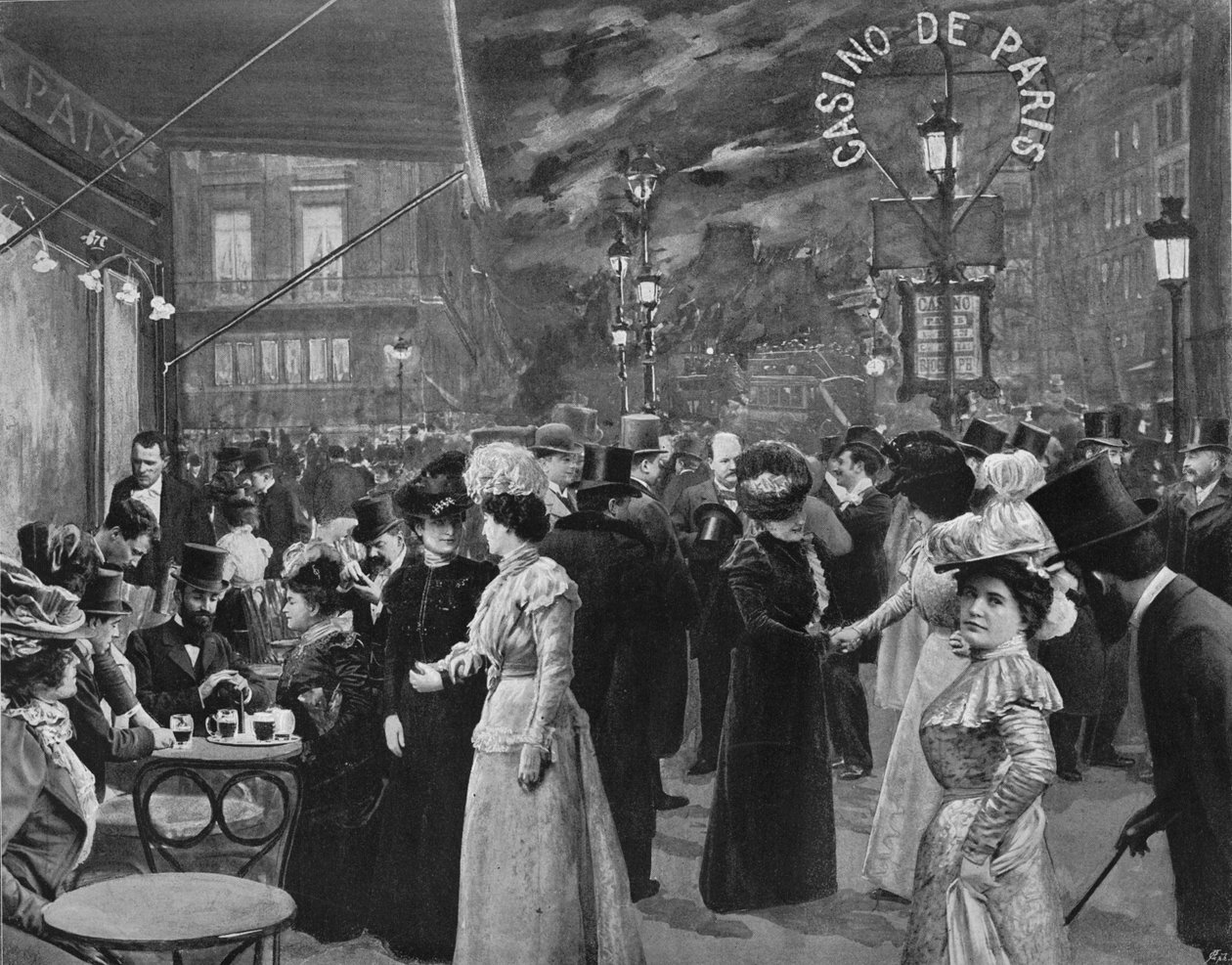 Bulvarda - Café De La Paix Önünde, 1900 by Unbekannt