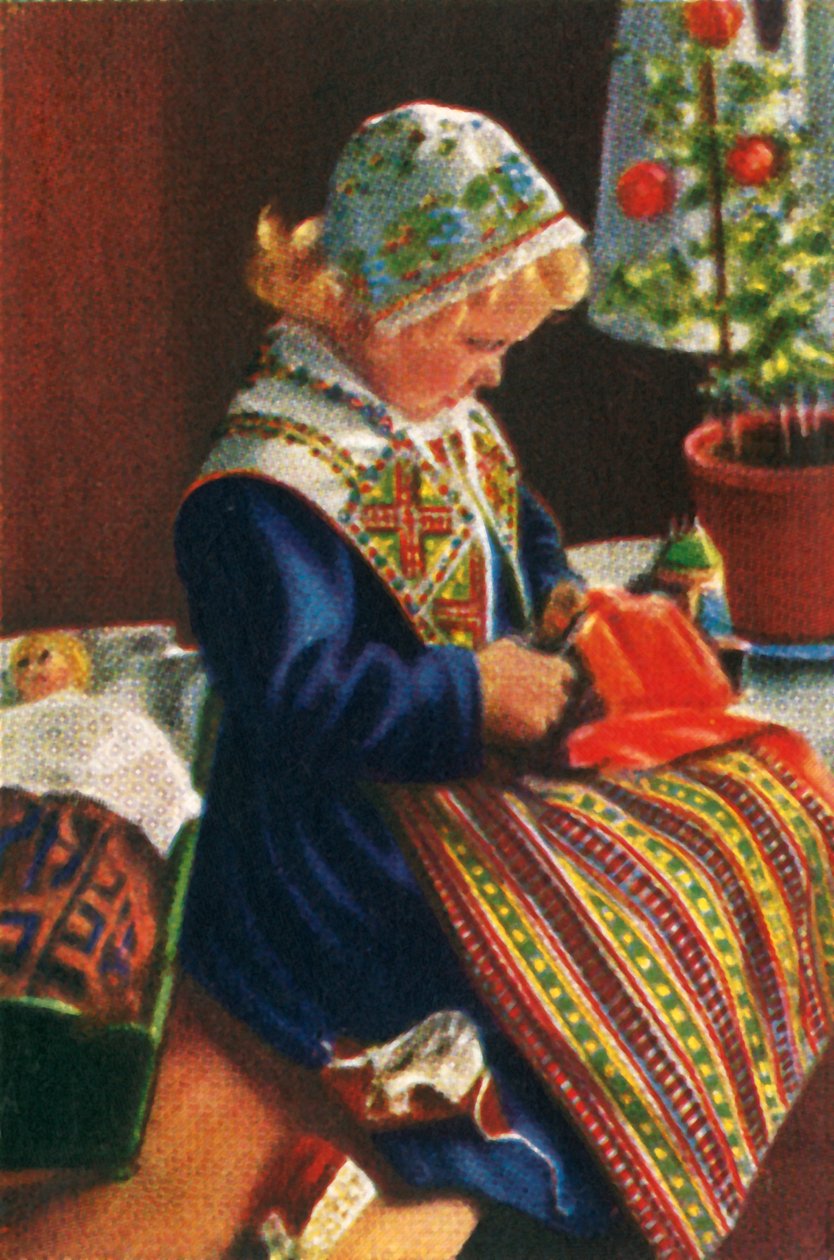 Bebeklerle oynayan İsveçli kız, c1928. by Unbekannt