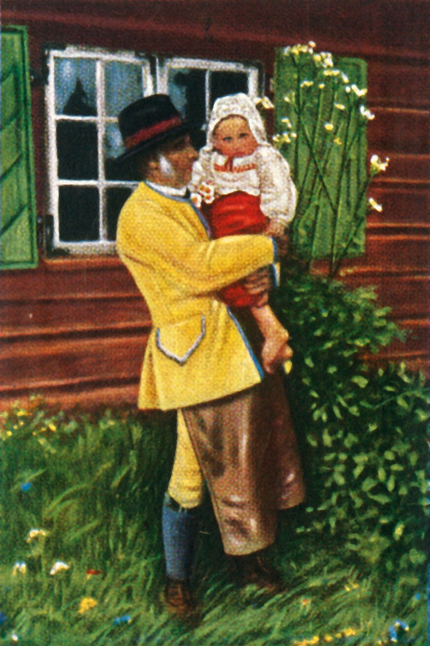 Geleneksel kostümlü İsveçliler, c1928. by Unbekannt