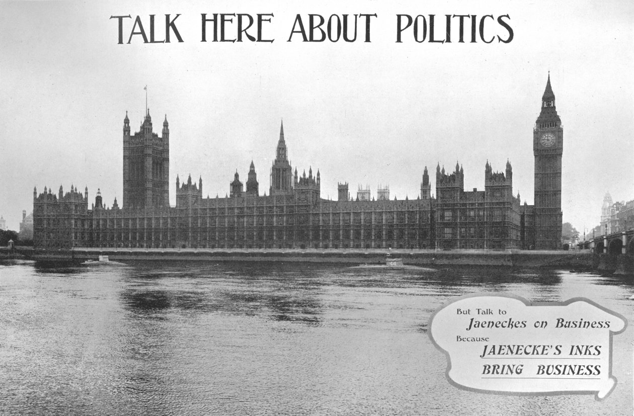 Burada Politika Hakkında Konuşun - Jaeneckes Mürekkepleri reklamı, 1909. by Unbekannt