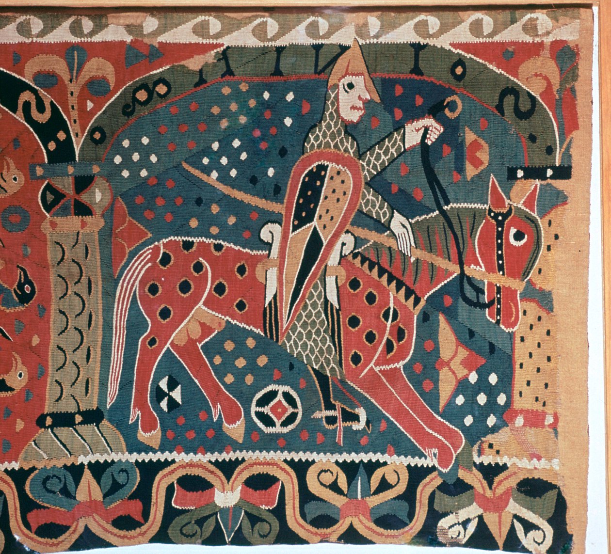 Bir Viking süvarisini gösteren goblen parçası by Unbekannt