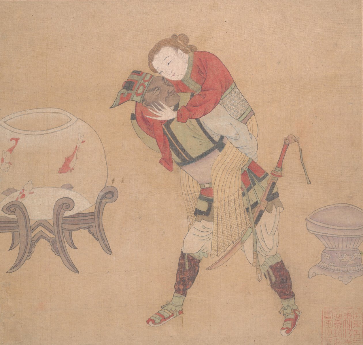 Sarışın Kadını Taşıyan Tatar Memuru, 19. yüzyıl. by Unbekannt