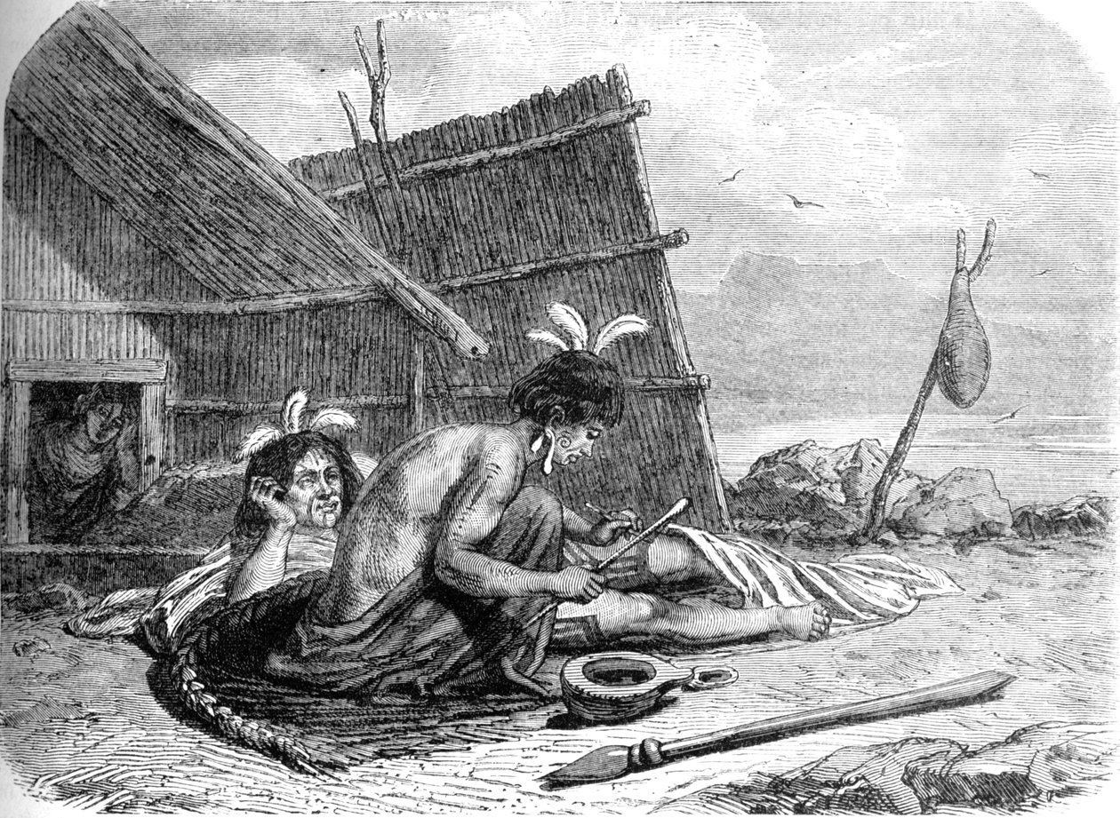 Bir Maori Şefinin Dövmesi, c1880 by Unbekannt
