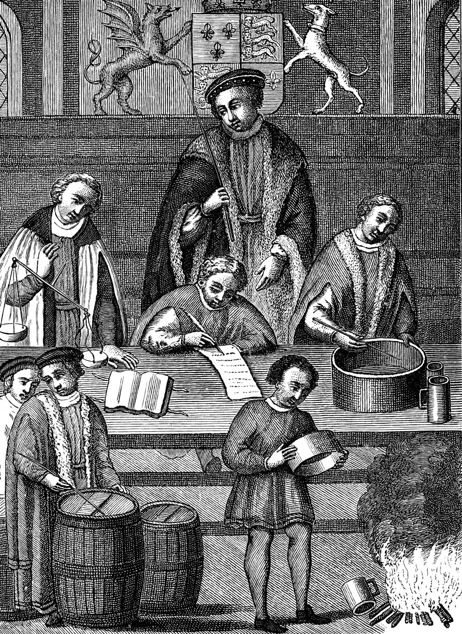 Henry VII, İngiltere, 1497-1509 döneminde ağırlıkların ve ölçülerin test edilmesi by Unbekannt
