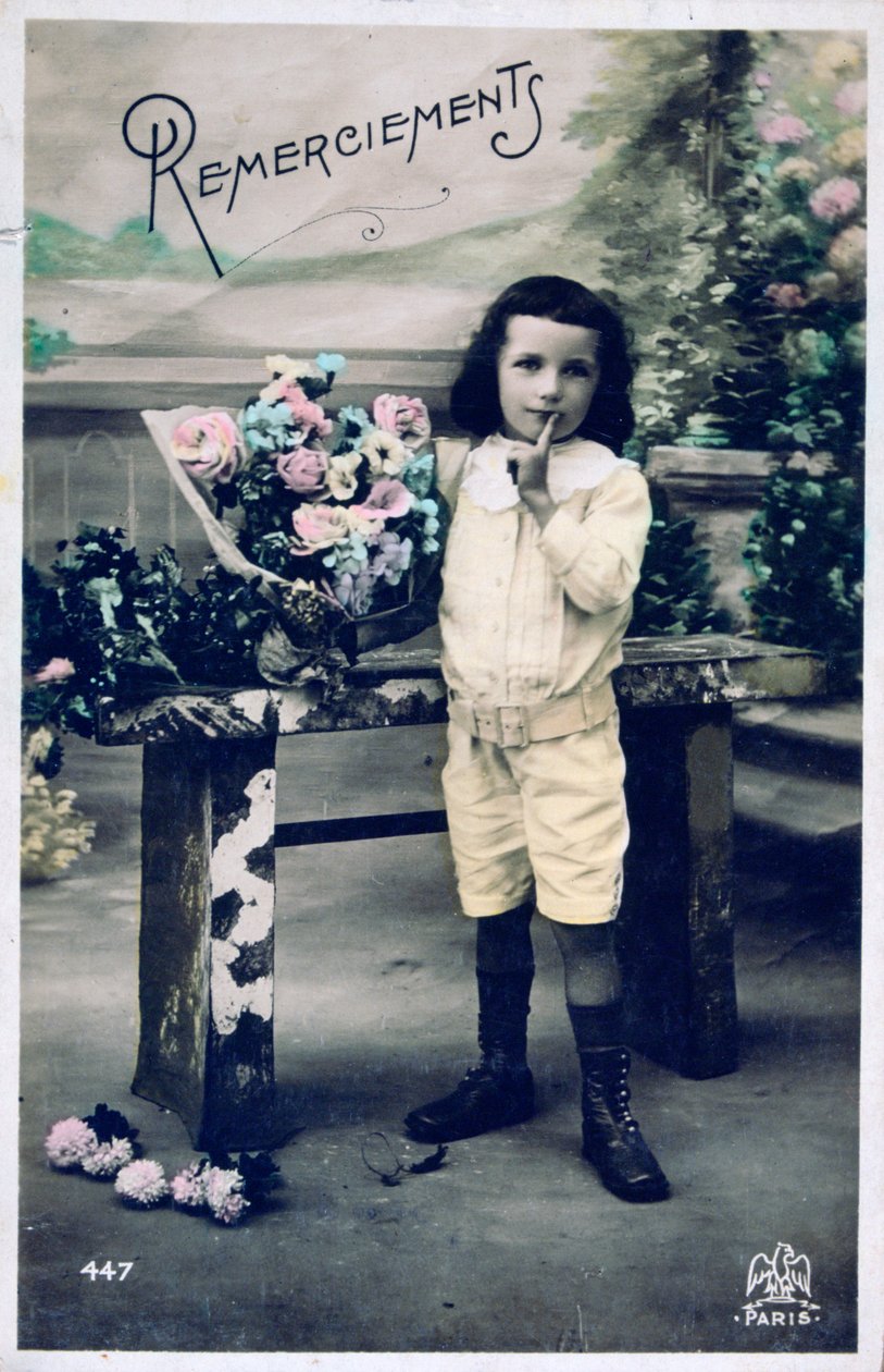 Teşekkürler, eski Fransız kartpostal, c1900 by Unbekannt