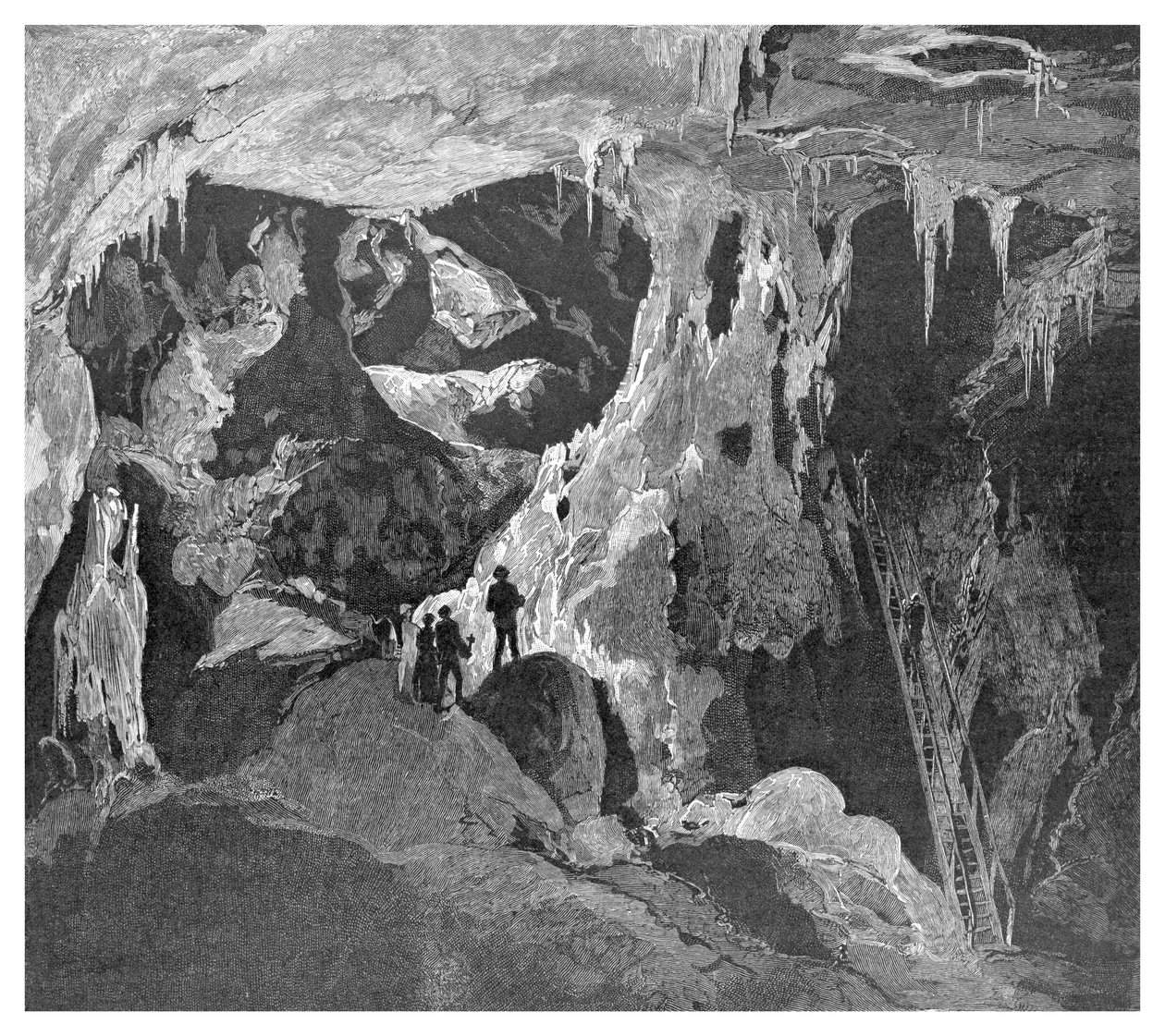 Kuzeye bakan Kemer Mağarası, Jenolan Mağaraları, Yeni Güney Galler, Avustralya, 1886 by Unbekannt