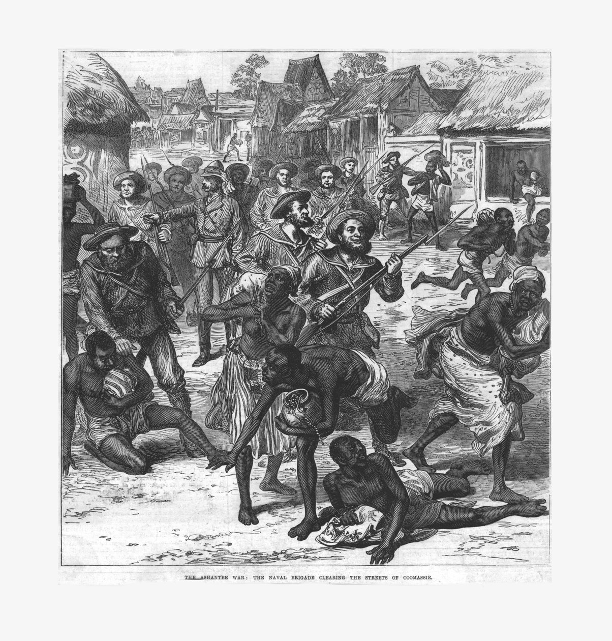 Ashantee Savaşı: Deniz Tugayı Coomassie Sokaklarını Temizliyor, 1874. by Unbekannt