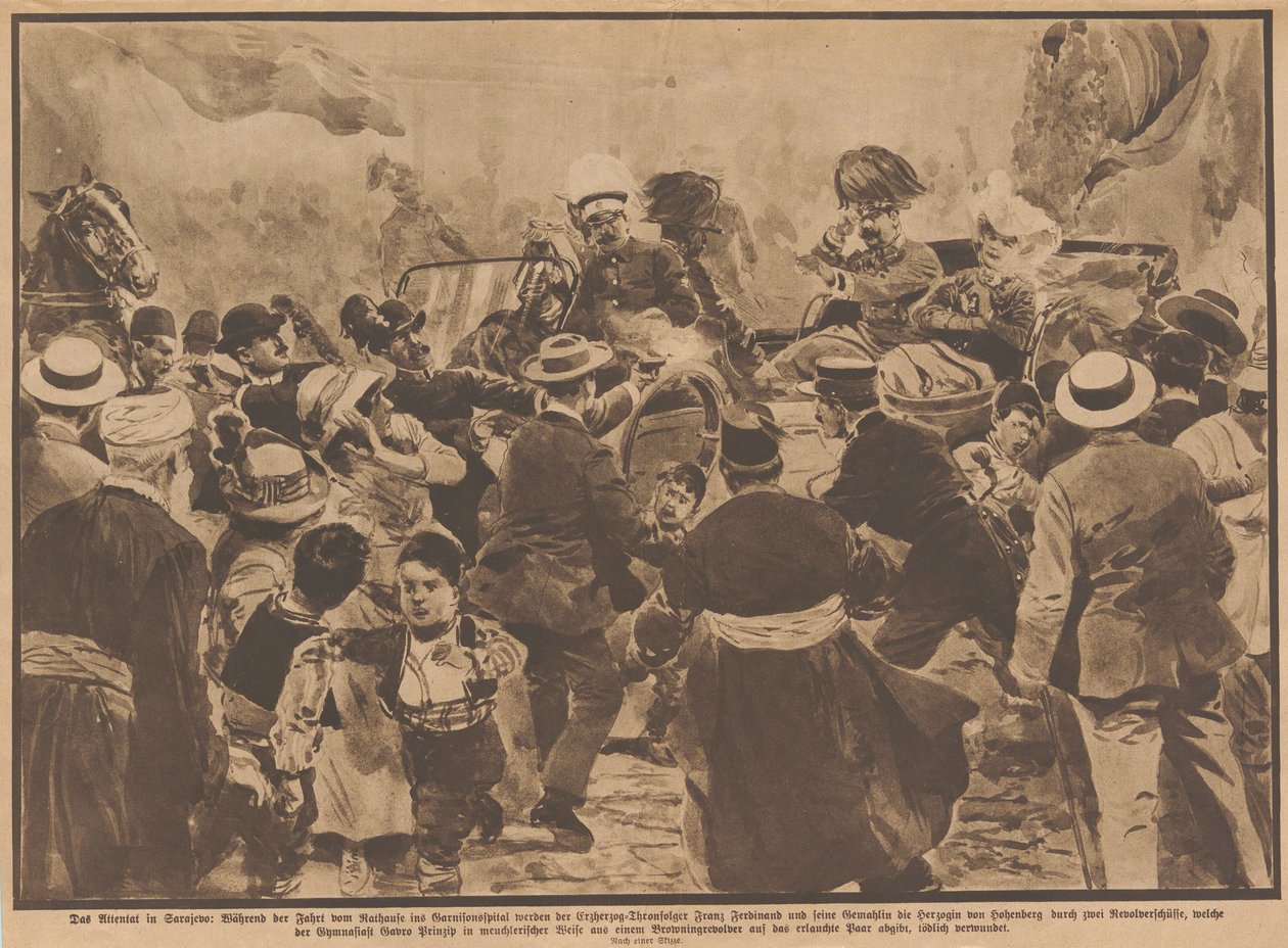 Avusturya Arşidükü Franz Ferdinand ve eşinin Saraybosna
