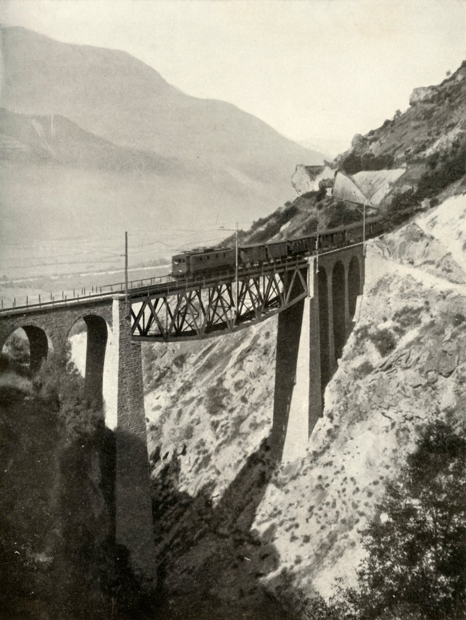 Lotschberg ana hattındaki Baltschieder Viyadüğü ..., 1935-36. by Unbekannt