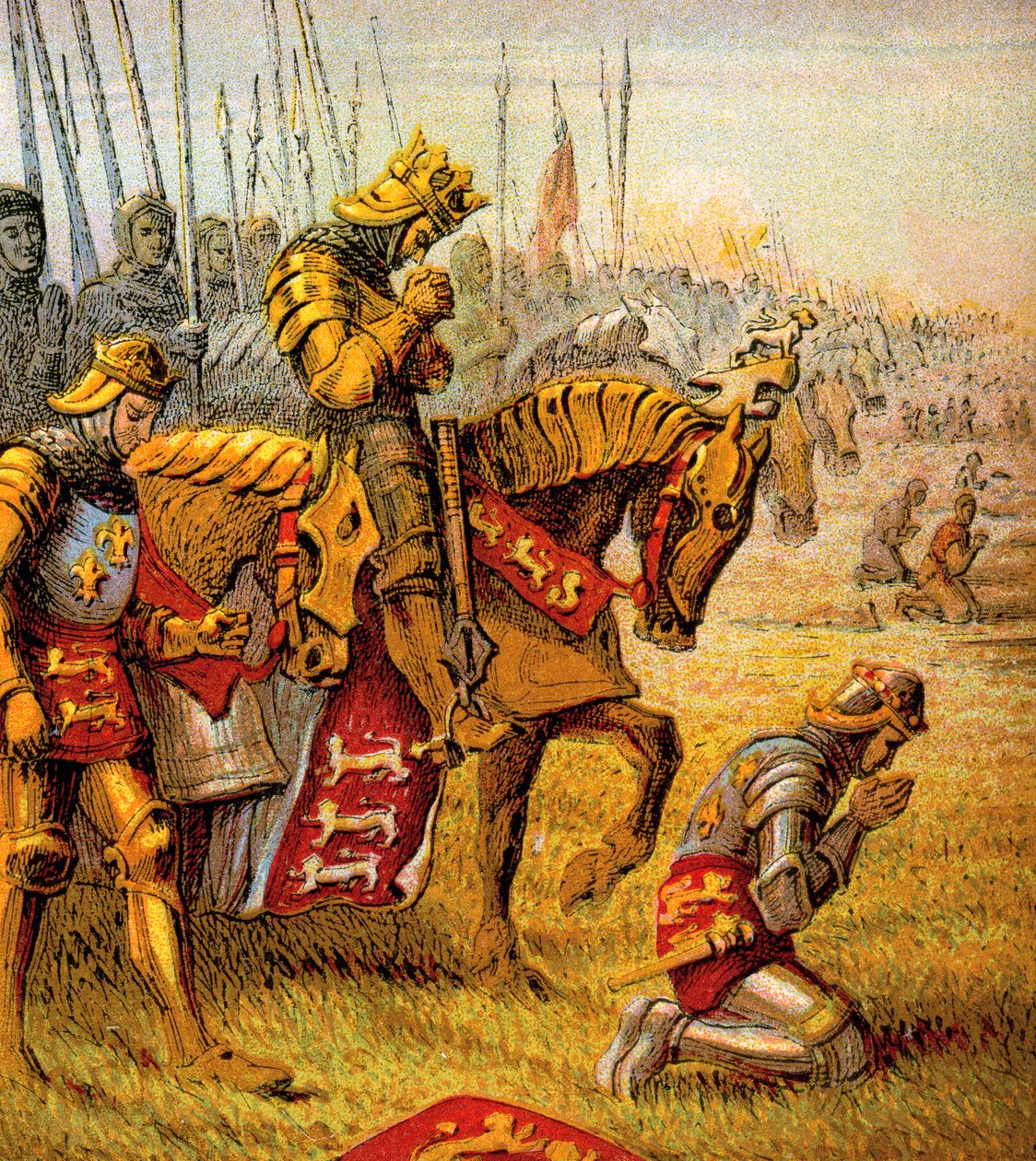 Agincourt Savaşı, 1415, c1850 by Unbekannt