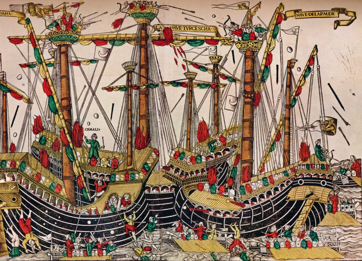 Zonchio Navarino Savaşı, c1499 by Unbekannt