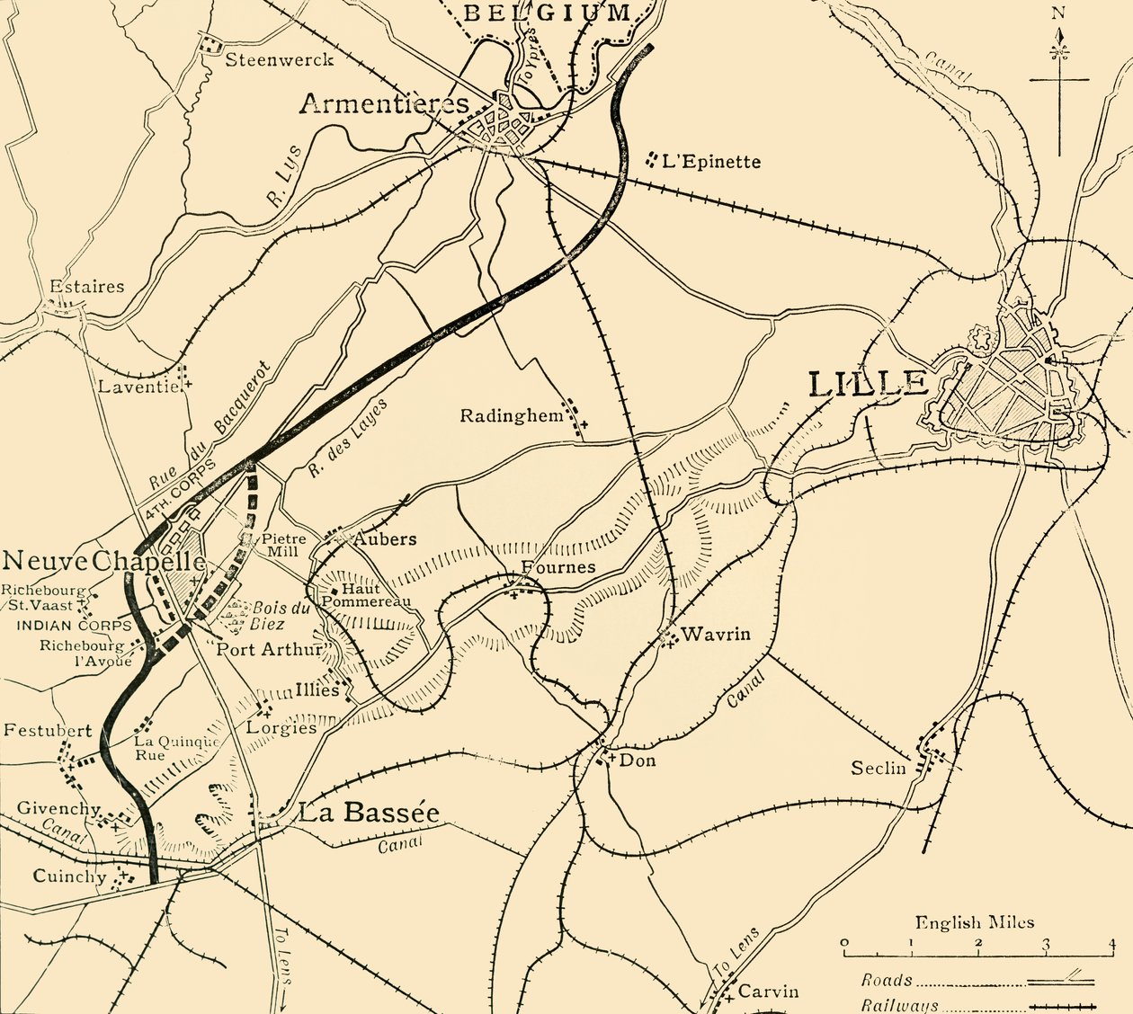 Neuve Chapelle Savaş Alanı, Birinci Dünya Savaşı, 1915, c1920. by Unbekannt