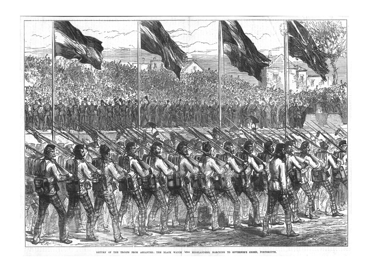 Black Watch 42. Highlanders, Governors Green'e Yürüyüş, Portsmouth, 1874. by Unbekannt