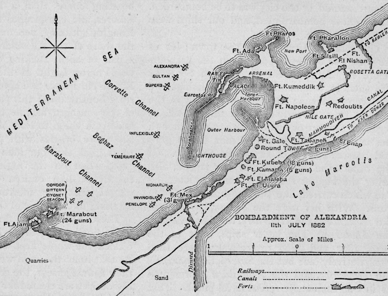 İskenderiye Bombardımanı: Eskiz Haritası, 1902 by Unbekannt