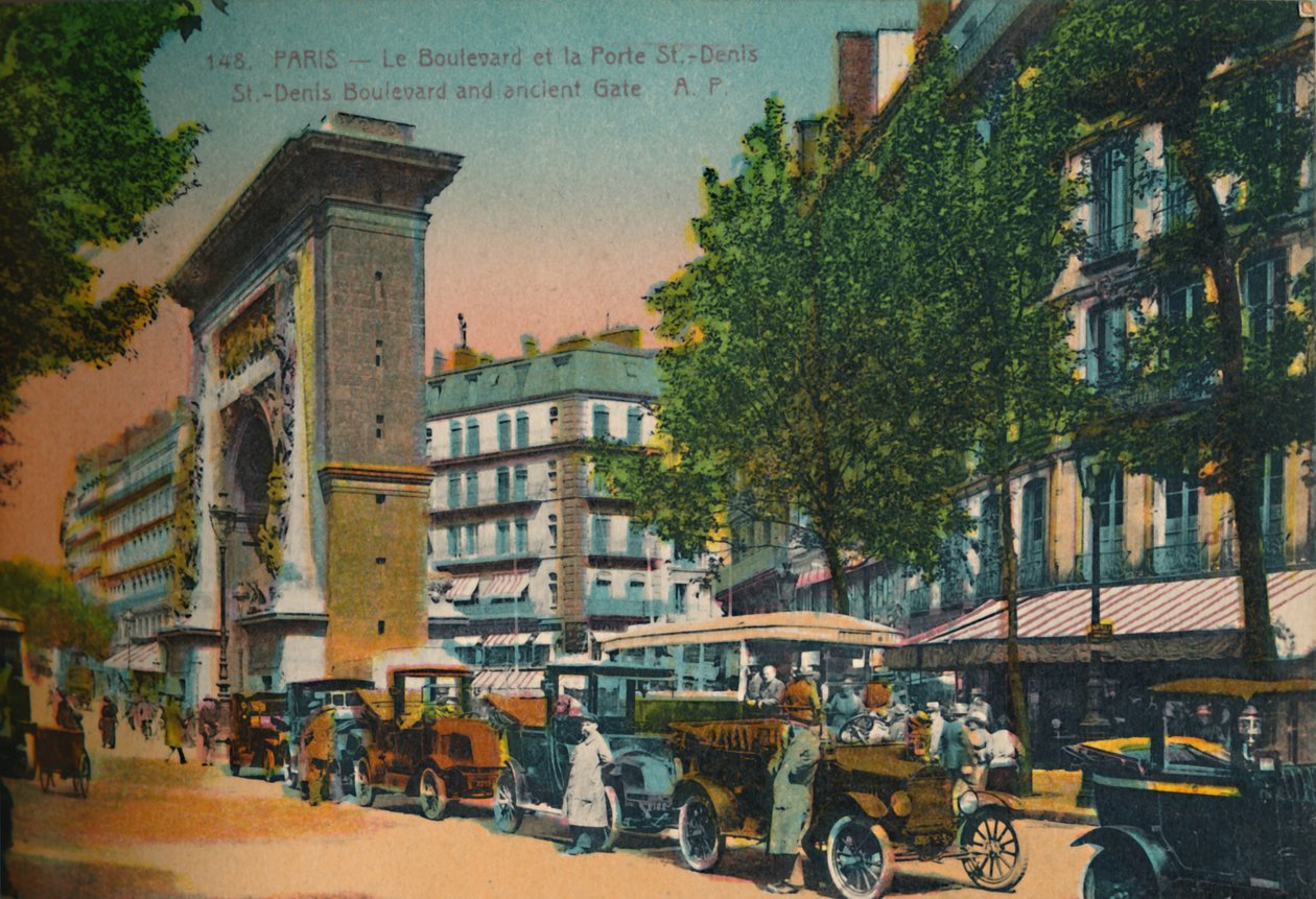 Saint-Denis Bulvarı ve Porte Saint-Denis, Paris, c1920 by Unbekannt
