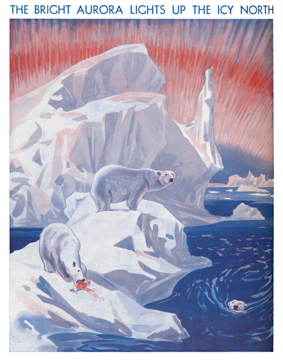 Parlak Aurora Buzlu Kuzeyi Aydınlatıyor, 1935 by Unbekannt