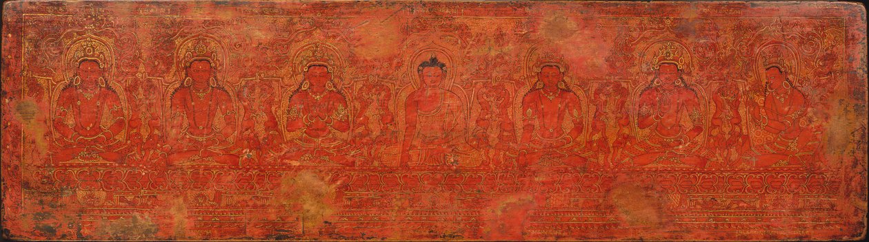 Buddha Shakyamuni, Beş Geçmiş Buda ve Maitreya, yaklaşık. 15. yüzyıl. by Unbekannt