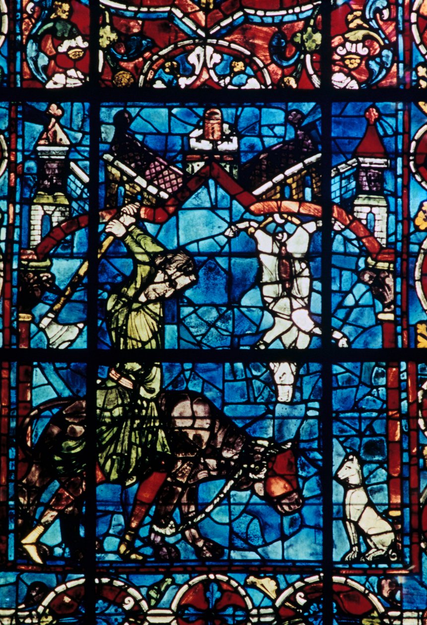 Kasaplar, vitray, Chartres Katedrali, Fransa, 1194-1260 by Unbekannt
