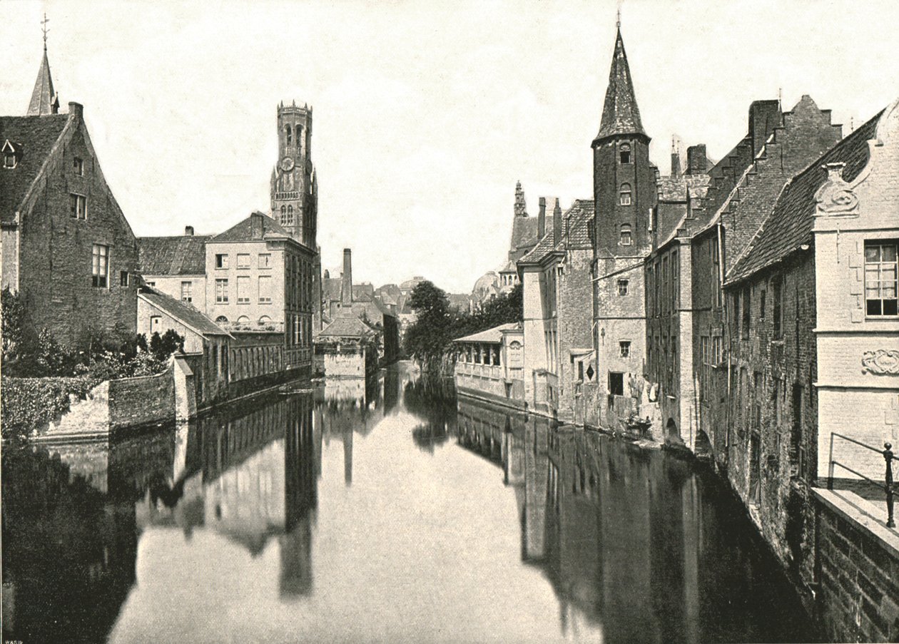 Kanal, Bruges, Belçika, 1895. by Unbekannt
