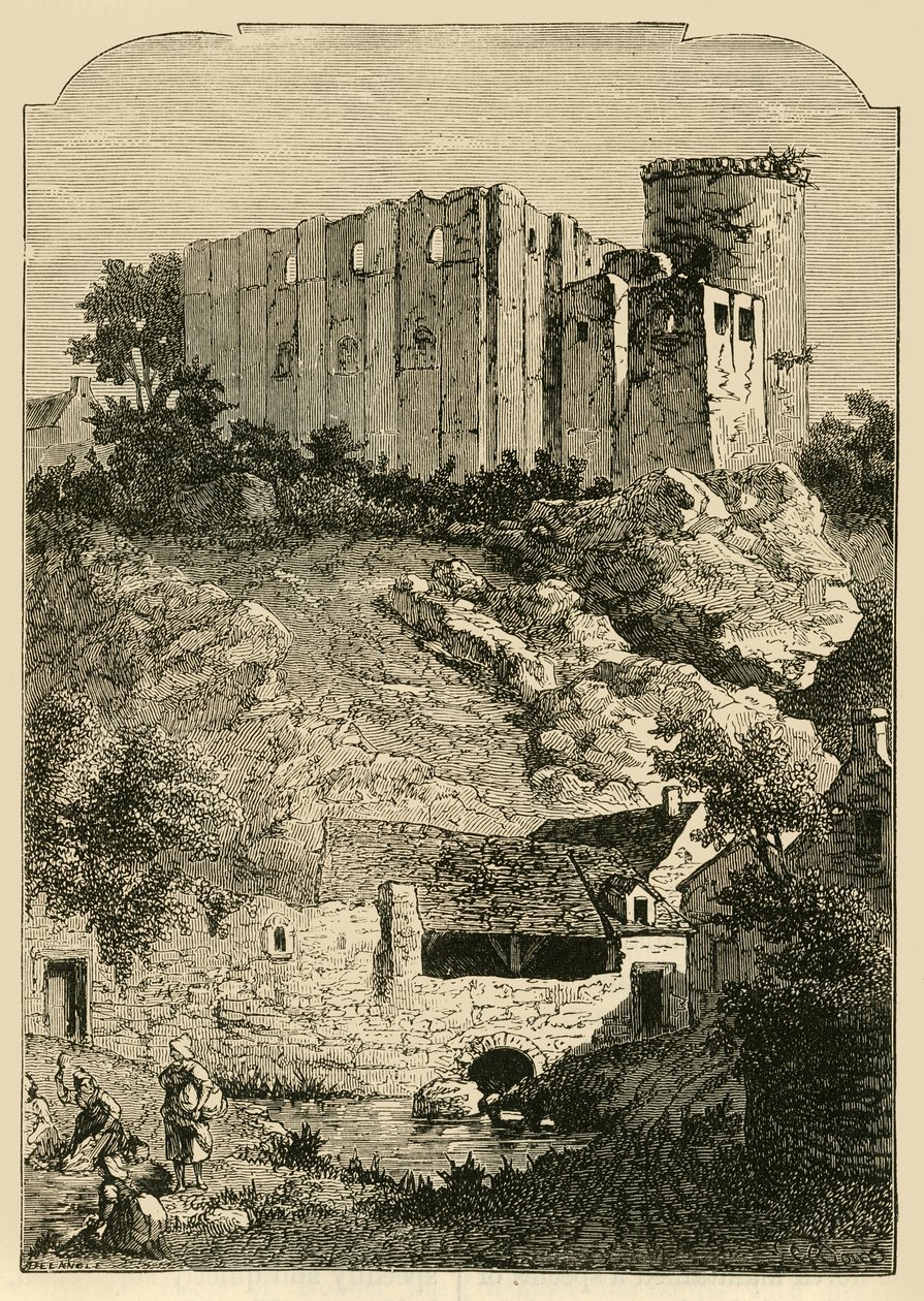 Falaise Kalesi ve Arlette Çeşmesi, 1890. by Unbekannt