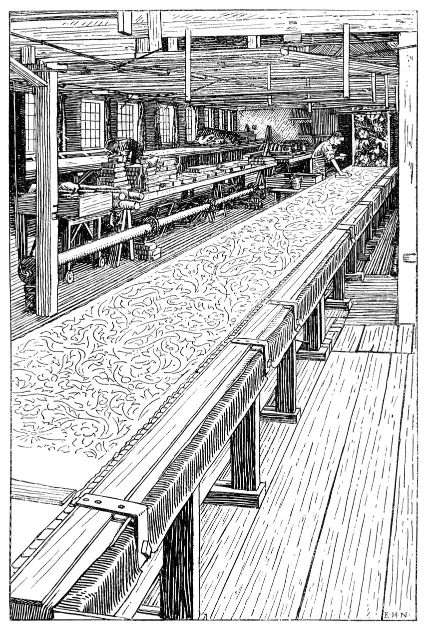 The Chintz Printing Room, Merton Abbey Mills, Londra, 1899 by Unbekannt