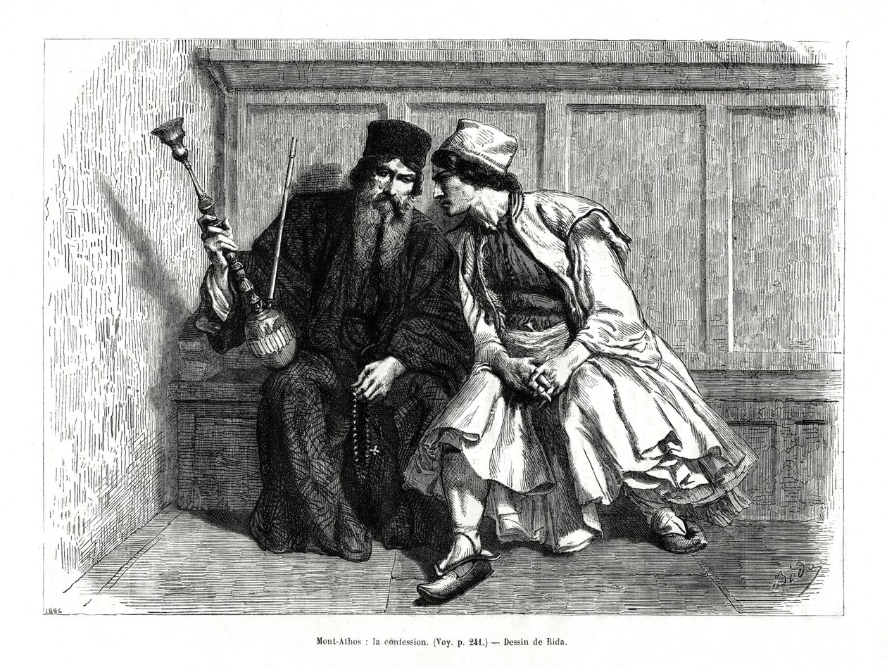 İtiraf, Athos Dağı, kuzey Yunanistan, 1886 by Unbekannt