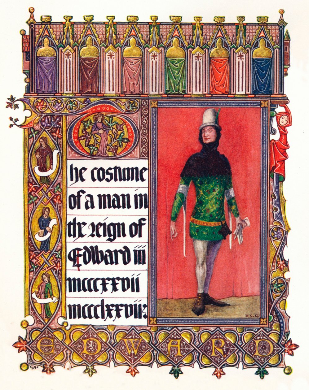 Edward III döneminde bir adamın kostümü, c1353 by Unbekannt