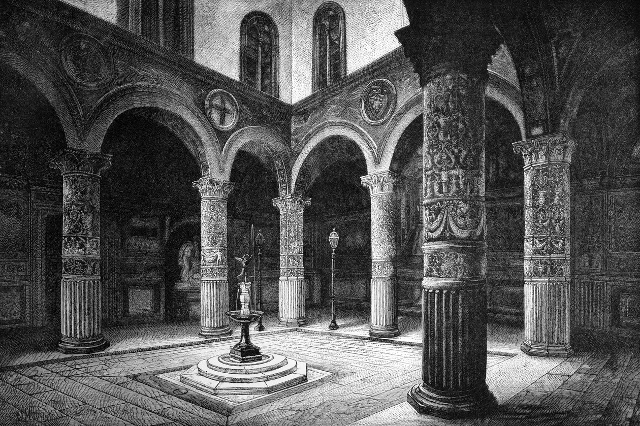 Palazzo Vecchio Mahkemesi, Floransa, İtalya, 1882 by Unbekannt