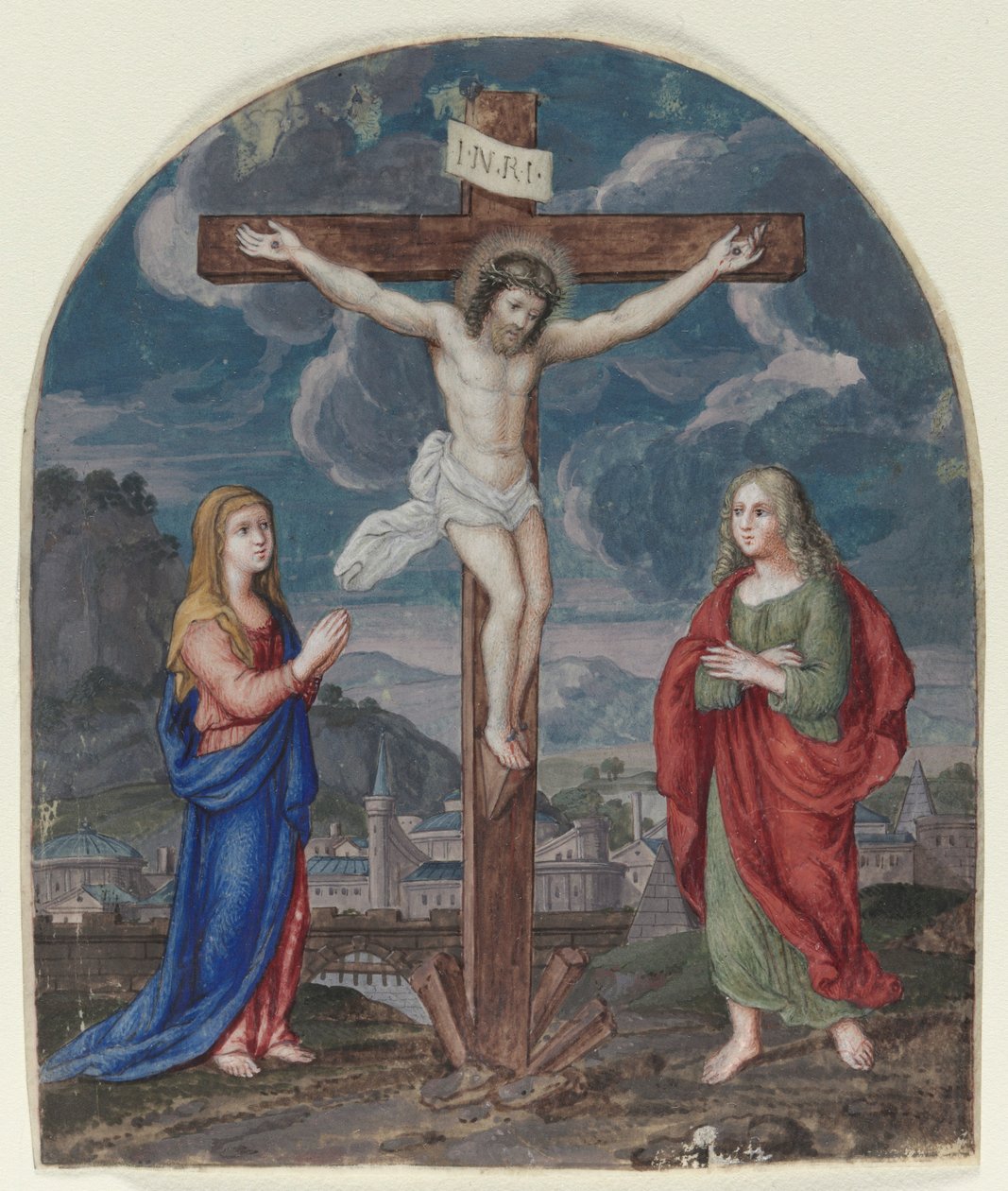 Çarmıha Gerilme: Bir Dua Kitabından Kesilen Minyatür, c. 1540-1550. by Unbekannt